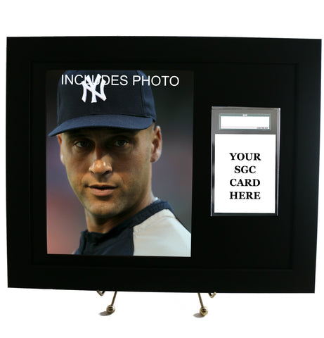 Sports Card Frame for YOUR Graded SGC Derek Jeter Card (INCLUDES PHOTO) - Graded And Framed