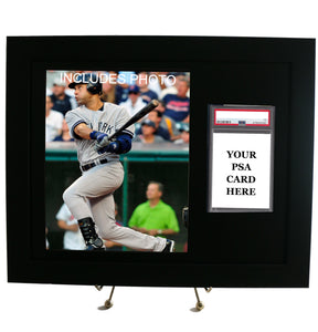 Sports Card Frame for YOUR PSA Derek Jeter Graded Card (INCLUDES PHOTO) - Graded And Framed
