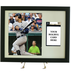Graded Sports Card Frame for YOUR BGS (Beckett) Derek Jeter Card (INCLUDES PHOTO) - Graded And Framed