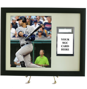 Graded Sports Card Frame for YOUR SGC Derek Jeter Card (INCLUDES PHOTO) - Graded And Framed