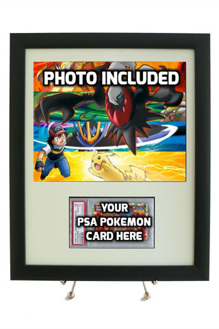 Pokemon Card Frame for YOUR PSA Pokemon HORIZONTAL Card (INCLUDES PHOTO) - Graded And Framed
