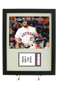 Sports Card Frame for YOUR PSA Graded Horizontal Jose Altuve Card (INCLUDES PHOTO) - Graded And Framed