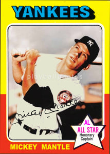 Mickey Mantle Baseball Card 8x10 Print