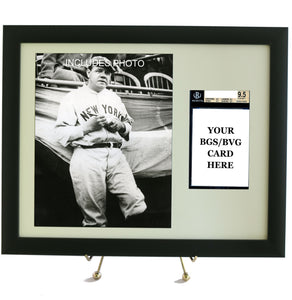 Sports Card Frame for YOUR BVG (Beckett) Graded Babe Ruth Card (INCLUDES PHOTO) - Graded And Framed