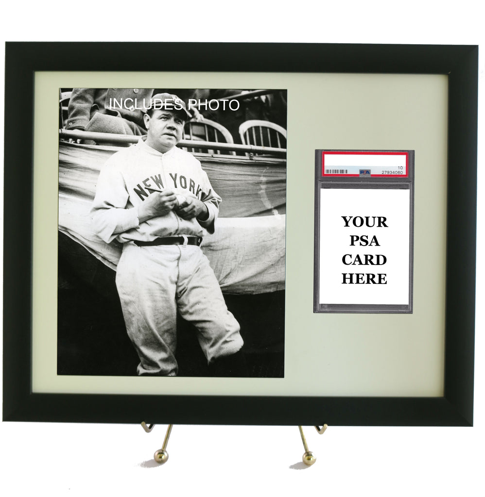 Sports Card Frame for YOUR PSA Graded Babe Ruth Card (INCLUDES PHOTO)