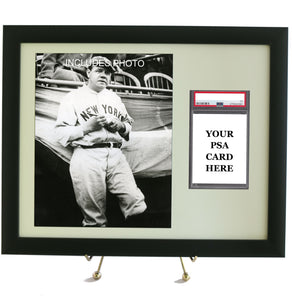 Sports Card Frame for YOUR PSA Graded Babe Ruth Card (INCLUDES PHOTO) - Graded And Framed