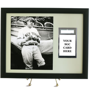 Sports Card Frame for YOUR SGC Graded Babe Ruth Card (INCLUDES PHOTO) - Graded And Framed