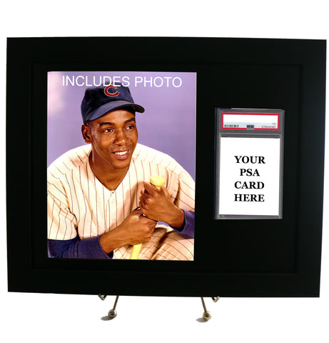 Sports Card Frame for YOUR PSA Graded Ernie Banks Card (INCLUDES PHOTO) - Graded And Framed