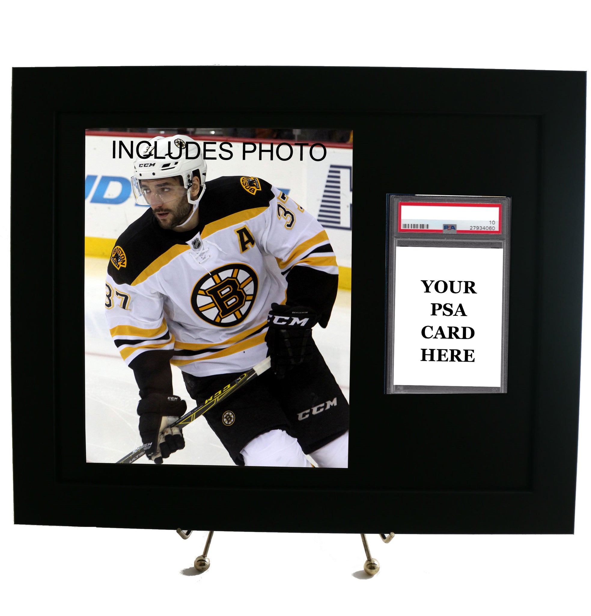 Sports Card Frame for YOUR PSA Patrice Bergeron Card (INCLUDES PHOTO) - Graded And Framed