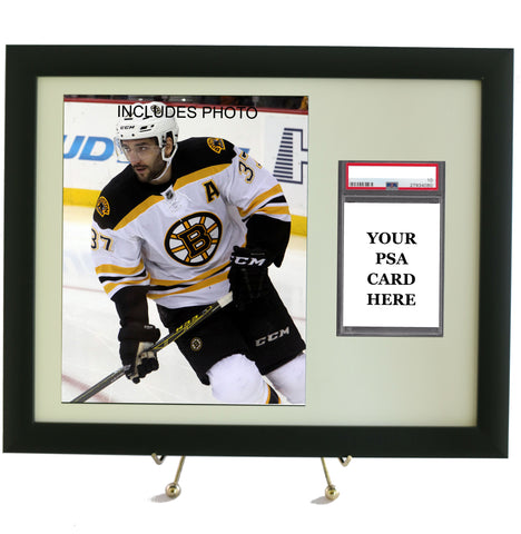 Sports Card Frame for YOUR PSA Patrice Bergeron Card (INCLUDES PHOTO) - Graded And Framed