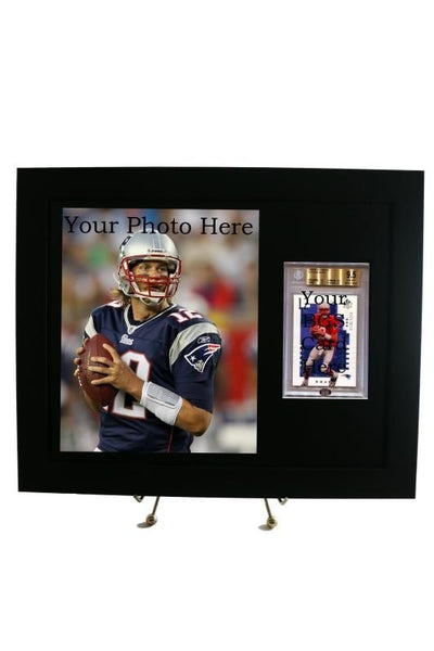 BGS Graded Sports Card Frame with 8 x 10 Photo Opening (New-Black Design) - Graded And Framed