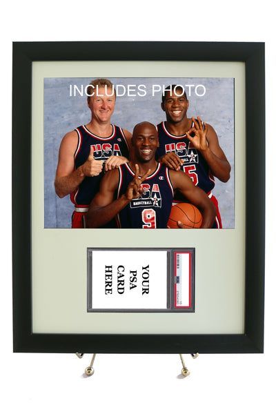 Sports Card Frame for YOUR PSA Magic Johnson Card (INCLUDES PHOTO) - Graded And Framed