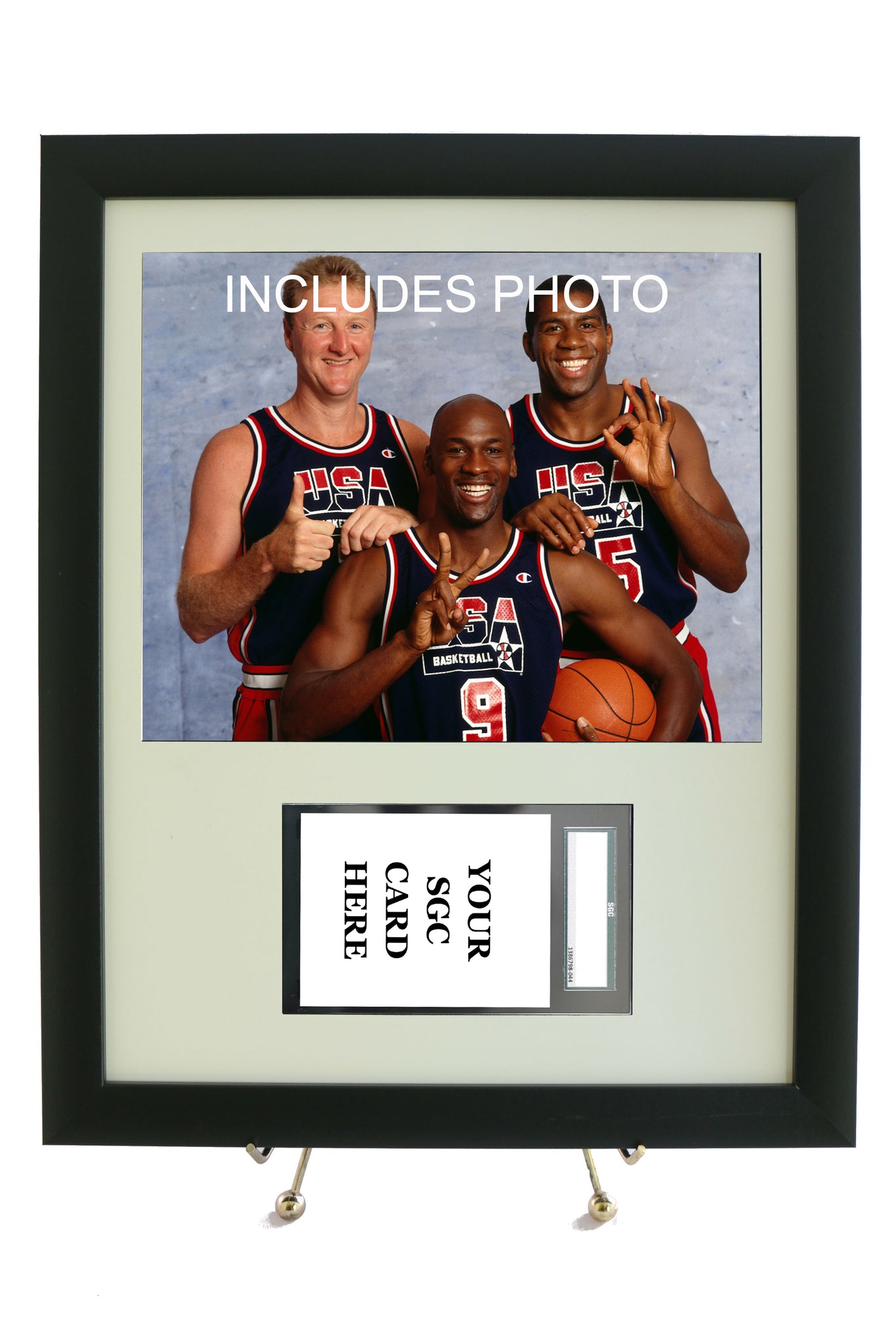 Sports Card Frame for YOUR SGC Larry Bird Card (INCLUDES PHOTO) - Graded And Framed