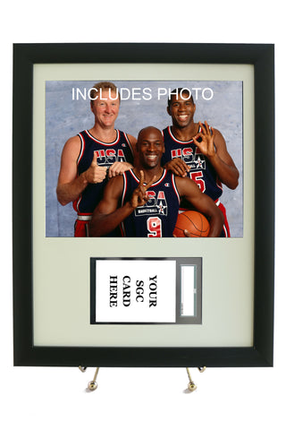 Sports Card Frame for YOUR SGC Magic Johnson Card (INCLUDES PHOTO) - Graded And Framed