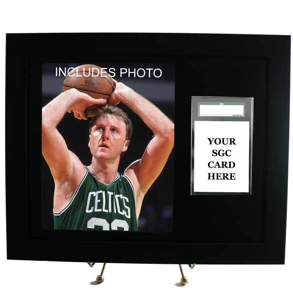 Sports Card Frame for YOUR SGC Graded Larry Bird Card (INCLUDES PHOTO) - Graded And Framed