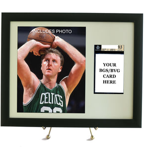 Sports Card Frame for YOUR BGS (Beckett) Graded Larry Bird Card (INCLUDES PHOTO) - Graded And Framed