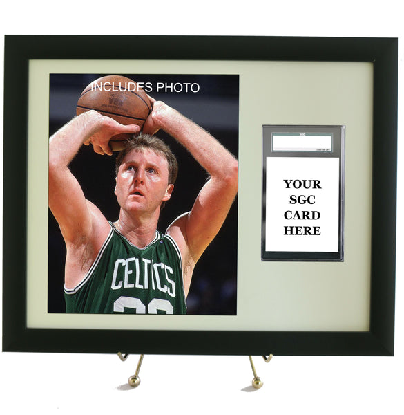 Sports Card Frame for YOUR SGC Graded Larry Bird Card (INCLUDES PHOTO) - Graded And Framed