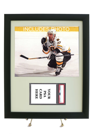 Sports Card Frame for YOUR PSA Ray Bourque Card (INCLUDES PHOTO) - Graded And Framed