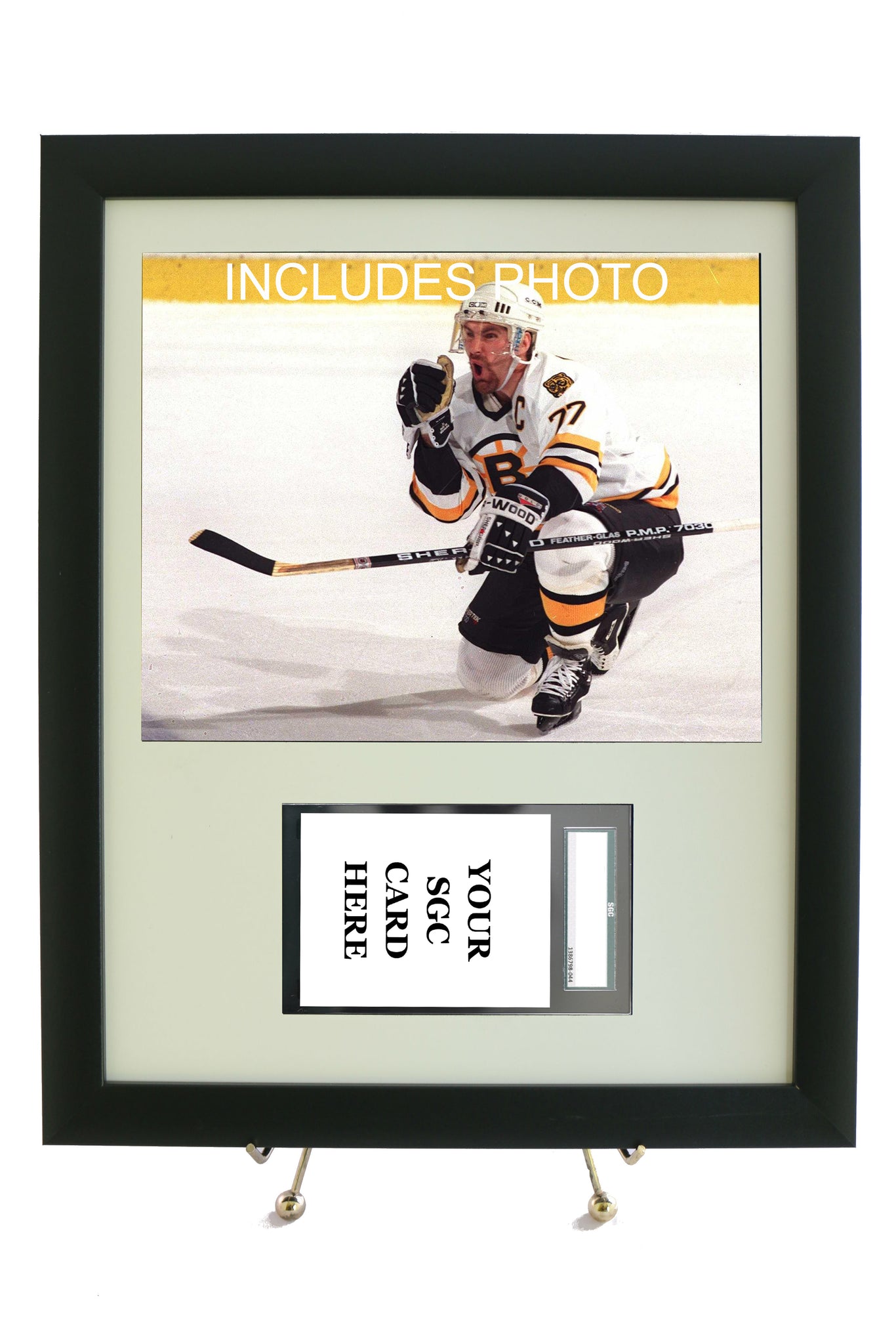 Sports Card Frame for YOUR SGC Ray Bourque Card (INCLUDES PHOTO) - Graded And Framed