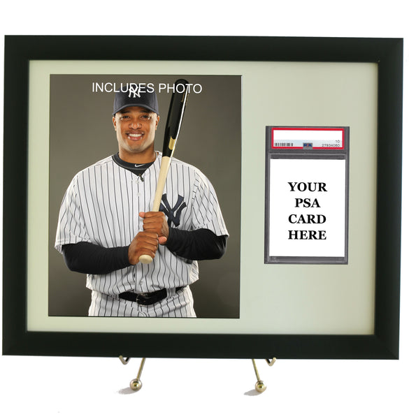 Sports Card Frame for YOUR PSA Graded Robinson Cano Card (INCLUDES PHOTO) - Graded And Framed