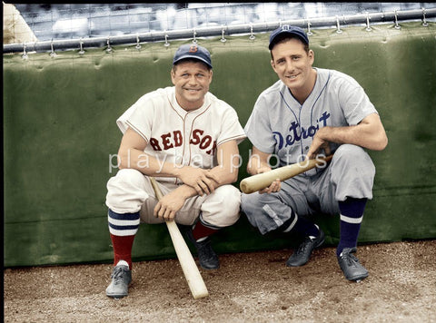 Jimmie Foxx & Hank Greenberg Colorized 8x10 Print