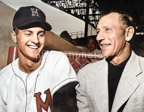 Yaz with Dad Colorized 8x10 Print