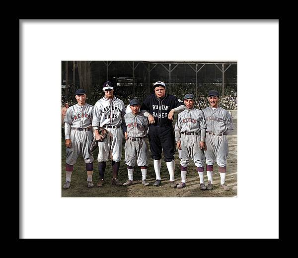 Matted & Framed Babe Ruth Barnstorming Print