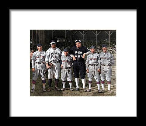 Matted & Framed Babe Ruth Barnstorming Print