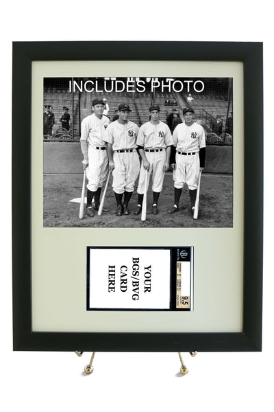 Sports Card Frame for YOUR Joe DiMaggio Horizontal BVG Graded Card (INCLUDES PHOTO) - Graded And Framed