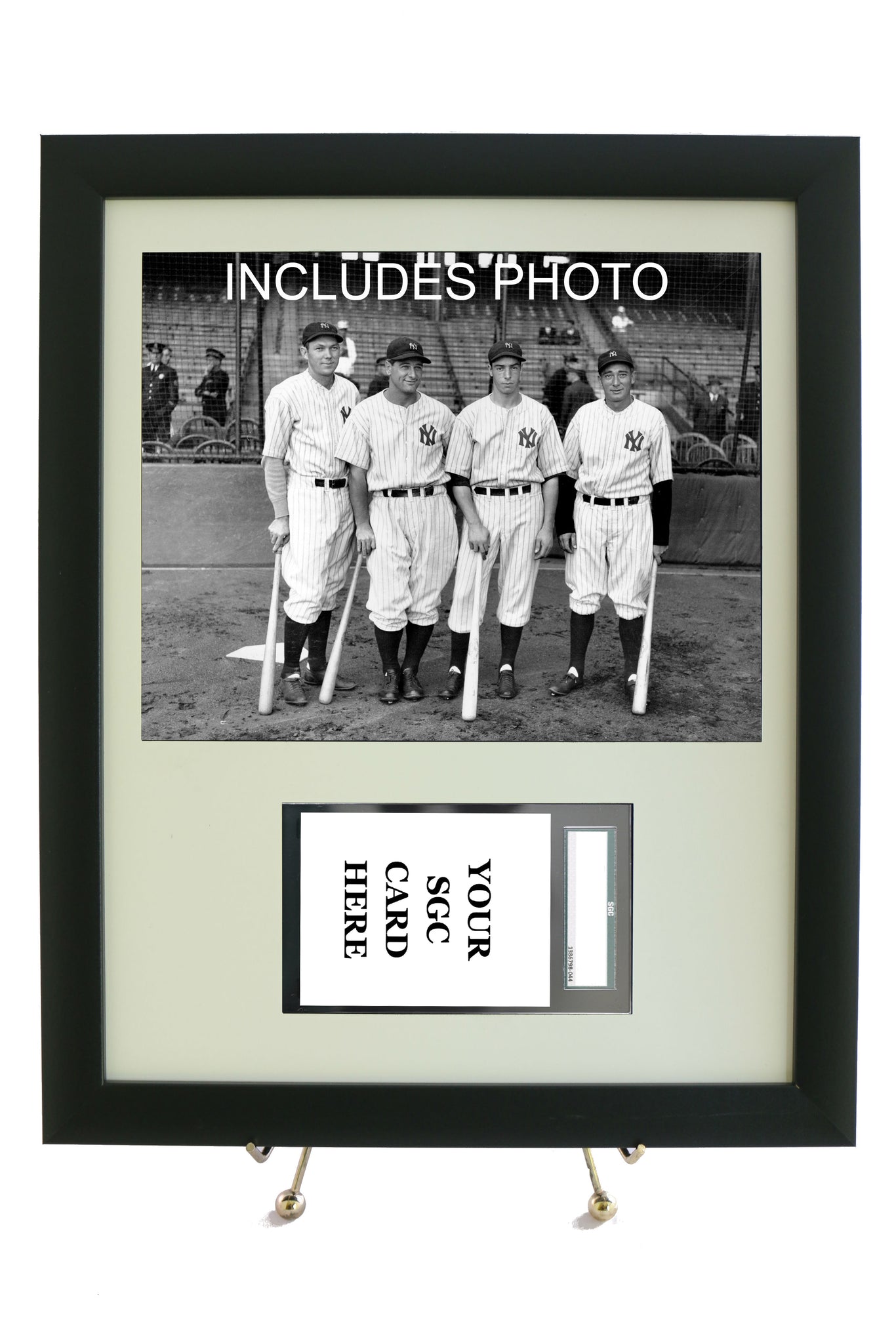 Sports Card Frame for YOUR Joe DiMaggio Horizontal SGC Graded Card (INCLUDES PHOTO) - Graded And Framed