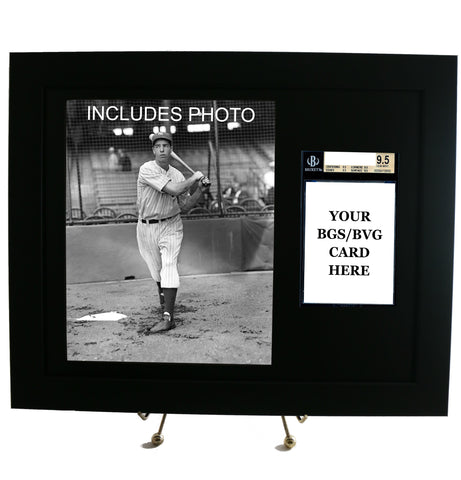 Sports Card Frame for YOUR BVG Graded Joe DiMaggio Card (INCLUDES PHOTO) - Graded And Framed