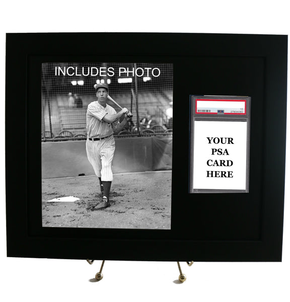 Sports Card Frame for YOUR PSA Graded Joe DiMaggio Card (INCLUDES PHOTO) - Graded And Framed