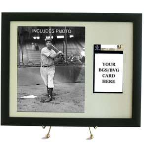 Sports Card Frame for YOUR BVG Graded Joe DiMaggio Card (INCLUDES PHOTO) - Graded And Framed