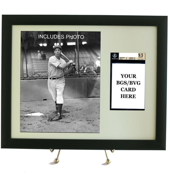 Sports Card Frame for YOUR BVG Graded Joe DiMaggio Card (INCLUDES PHOTO) - Graded And Framed