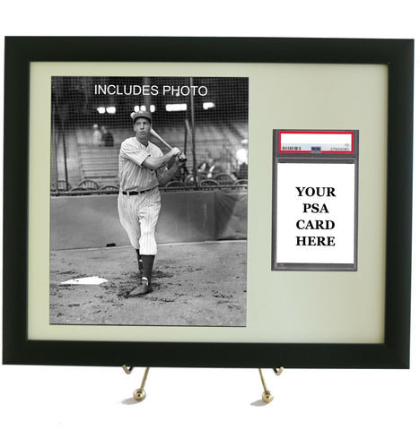 Sports Card Frame for YOUR PSA Graded Joe DiMaggio Card (INCLUDES PHOTO) - Graded And Framed