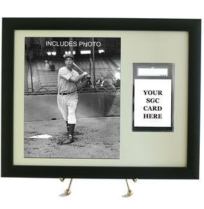 Sports Card Frame for YOUR SGC Graded Joe DiMaggio Card (INCLUDES PHOTO) - Graded And Framed