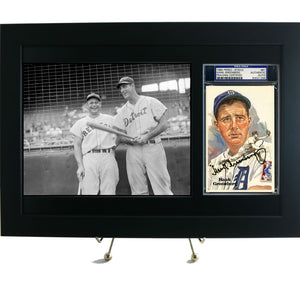 Framed Display for a PSA Perez Steele Postcard & 8 x 10 Horizontal Photo Opening (Black Design) - Graded And Framed