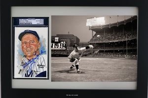 Framed Display for a PSA Perez Steele Postcard & 8 x 10 Horizontal Photo Opening (White Design) - Graded And Framed
