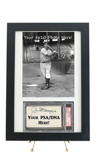 Framed Display for a PSA/DNA Slabbed 3 x 5 Autograph with an 8 x 10 Vertical Photo Opening - Graded And Framed
