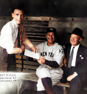 Lou Gehrig w/ Frank Sinatra Colorized 8x10 Print