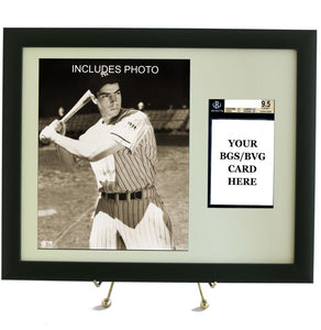 Graded Sports Card Frame for YOUR Joe DiMaggio BVG (Beckett) Graded Card (INCLUDES PHOTO) - Graded And Framed