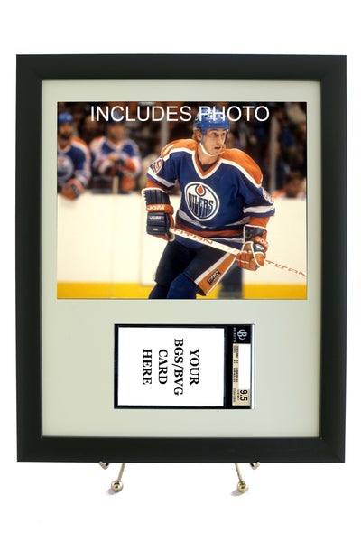 Sports Card Frame for YOUR Wayne Gretzky Horizontal BGS Graded Card (INCLUDES PHOTO) - Graded And Framed