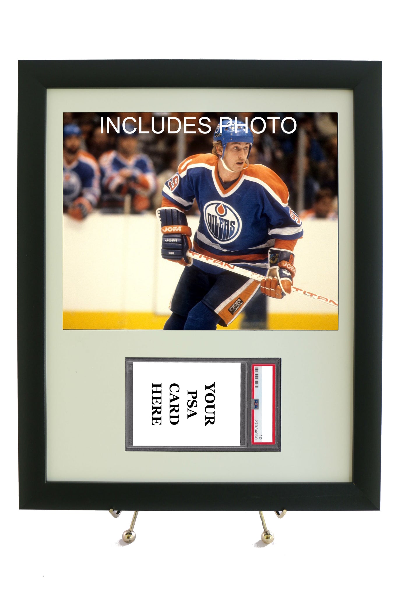 Sports Card Frame for YOUR Wayne Gretzky Horizontal PSA Graded Card (INCLUDES PHOTO) - Graded And Framed