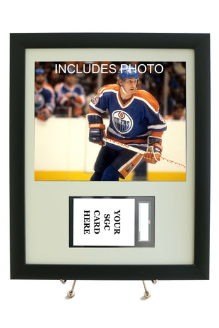 Sports Card Frame for YOUR Wayne Gretzky Horizontal SGC Graded Card (INCLUDES PHOTO) - Graded And Framed