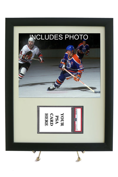 Graded Sports Card Frame for YOUR Wayne Gretzky Horizontal PSA Card (INCLUDES PHOTO) - Graded And Framed