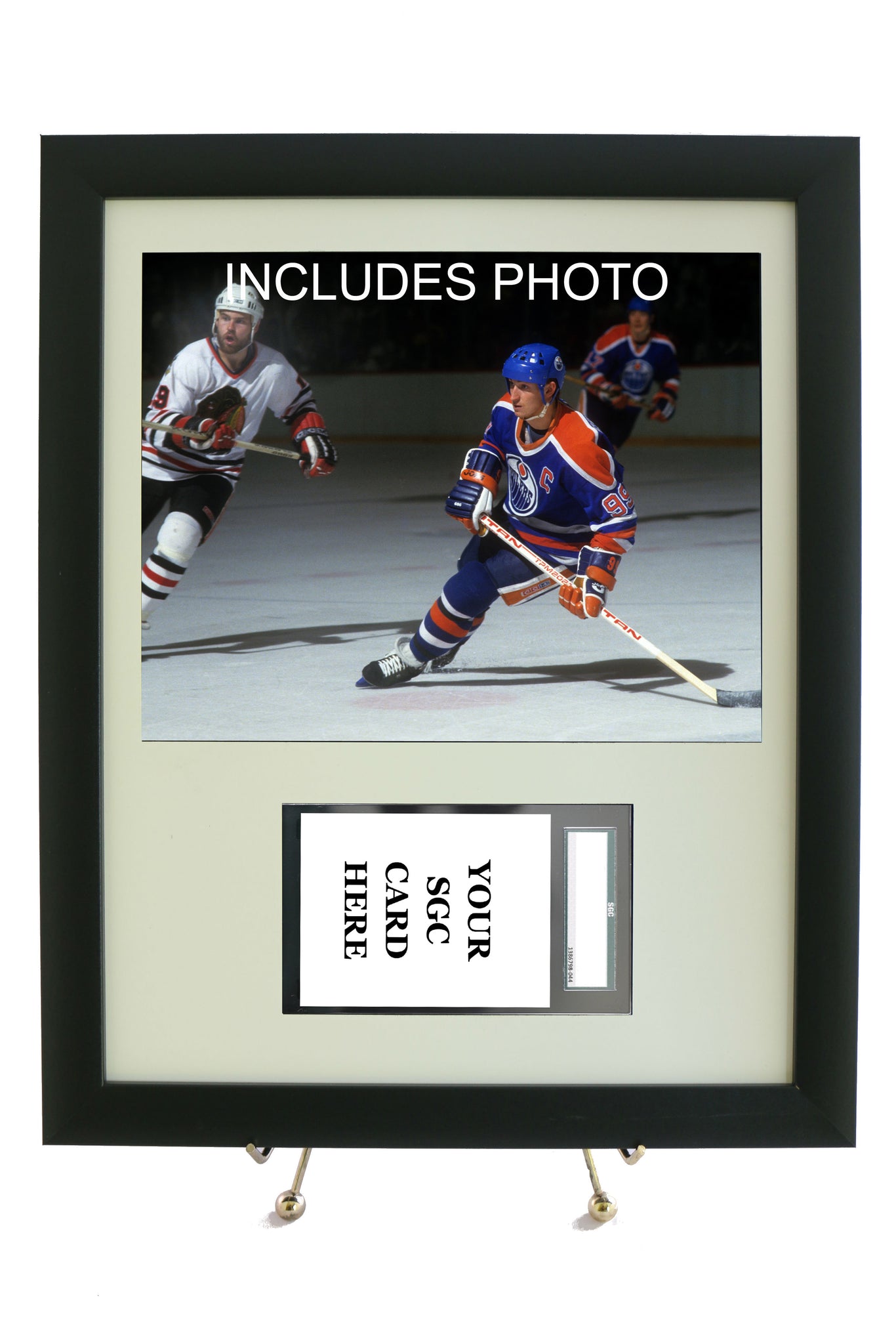 Graded Sports Card Frame for YOUR Wayne Gretzky Horizontal SGC Card (INCLUDES PHOTO) - Graded And Framed