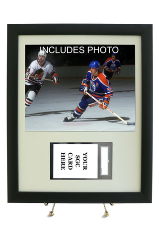 Graded Sports Card Frame for YOUR Wayne Gretzky Horizontal SGC Card (INCLUDES PHOTO) - Graded And Framed