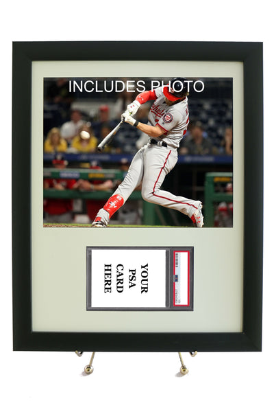 Graded Sports Card Frame for YOUR Bryce Harper Horizontal PSA Card (INCLUDES PHOTO) - Graded And Framed