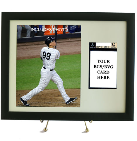 Sports Card Frame for YOUR BGS Graded Aaron Judge Card (INCLUDES PHOTO) - Graded And Framed