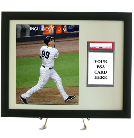 Sports Card Frame for YOUR PSA Graded Aaron Judge Card (INCLUDES PHOTO) - Graded And Framed